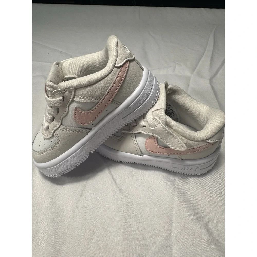 Toddler's Nike Force 1 Low Easyon Phantom/Echo Pink-Summit White (FN0236 006) 5c